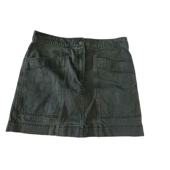 H&M Women's Size 12 Olive Green Denim Mini Skirt with Pockets - Picture 2 of 9